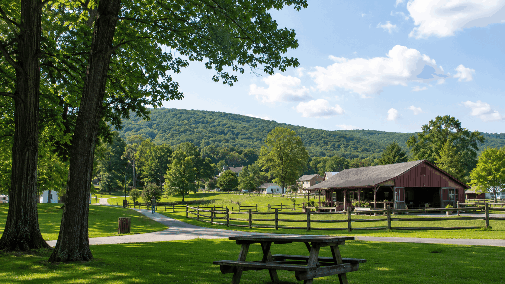 Serene rural park and countryside walk at Pleasant Valley